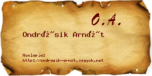 Ondrásik Arnót névjegykártya